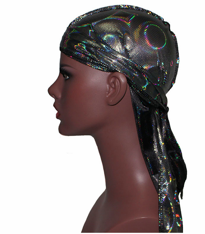 Title 2, Colorful Sparkly Silky Durags Turban Bandanas H...