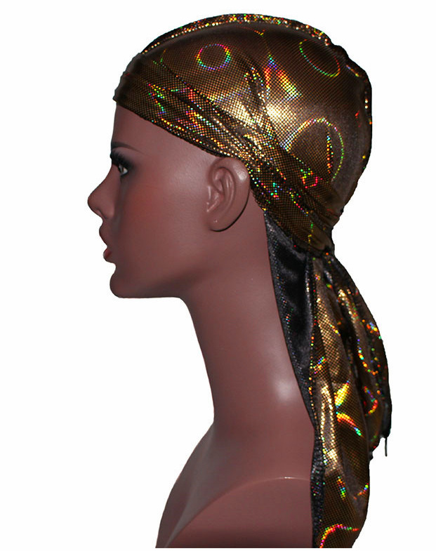 Title 5, Colorful Sparkly Silky Durags Turban Bandanas H...