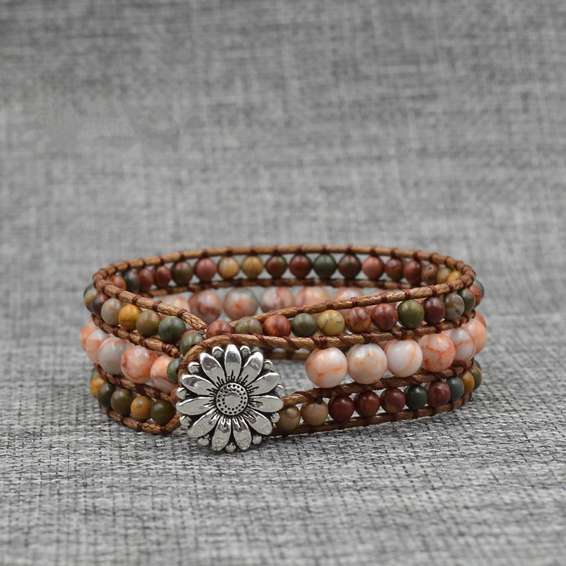 Title 1, Sonnenblume Naturstein -Perlenarmband