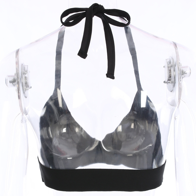 Title 5, Sexy halter neck corset top with V-neck and tub...