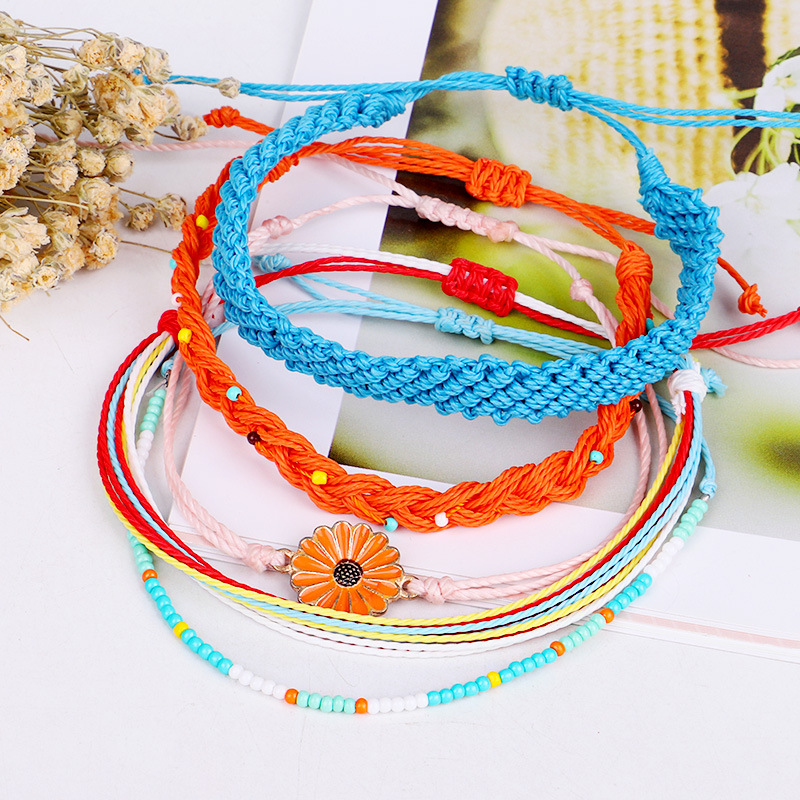 Title 2, Hand-woven bracelet daisy sunflower