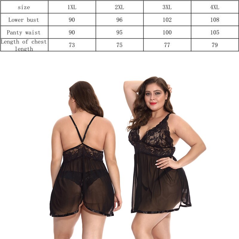 Title 1, Sexy transparent lace lace neck sexy pajamas