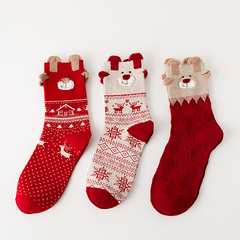 Title 2, Cute Coral Fleece Christmas Socks Thickened War...