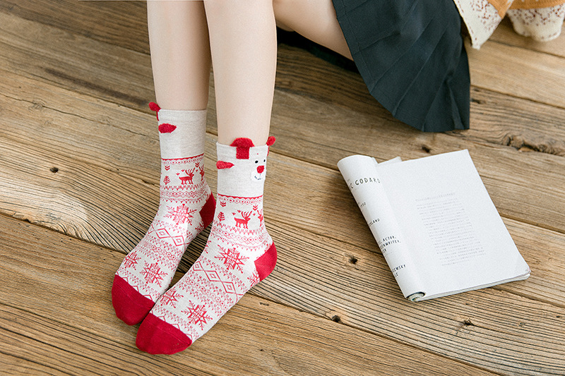 Title 6, Cute Coral Fleece Christmas Socks Thickened War...