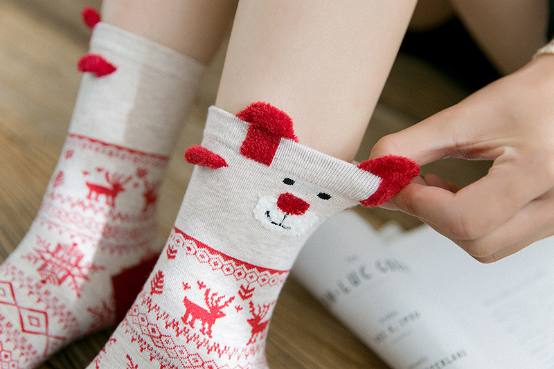 Title 14, Cute Coral Fleece Christmas Socks Thickened War...