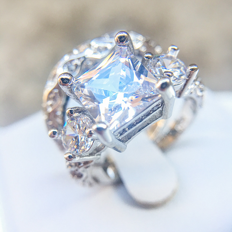 Title 5, Bursting ladys ring pattern, zircon, copper pl...