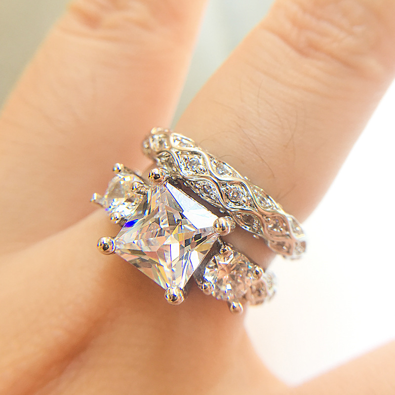 Title 8, Bursting ladys ring pattern, zircon, copper pl...