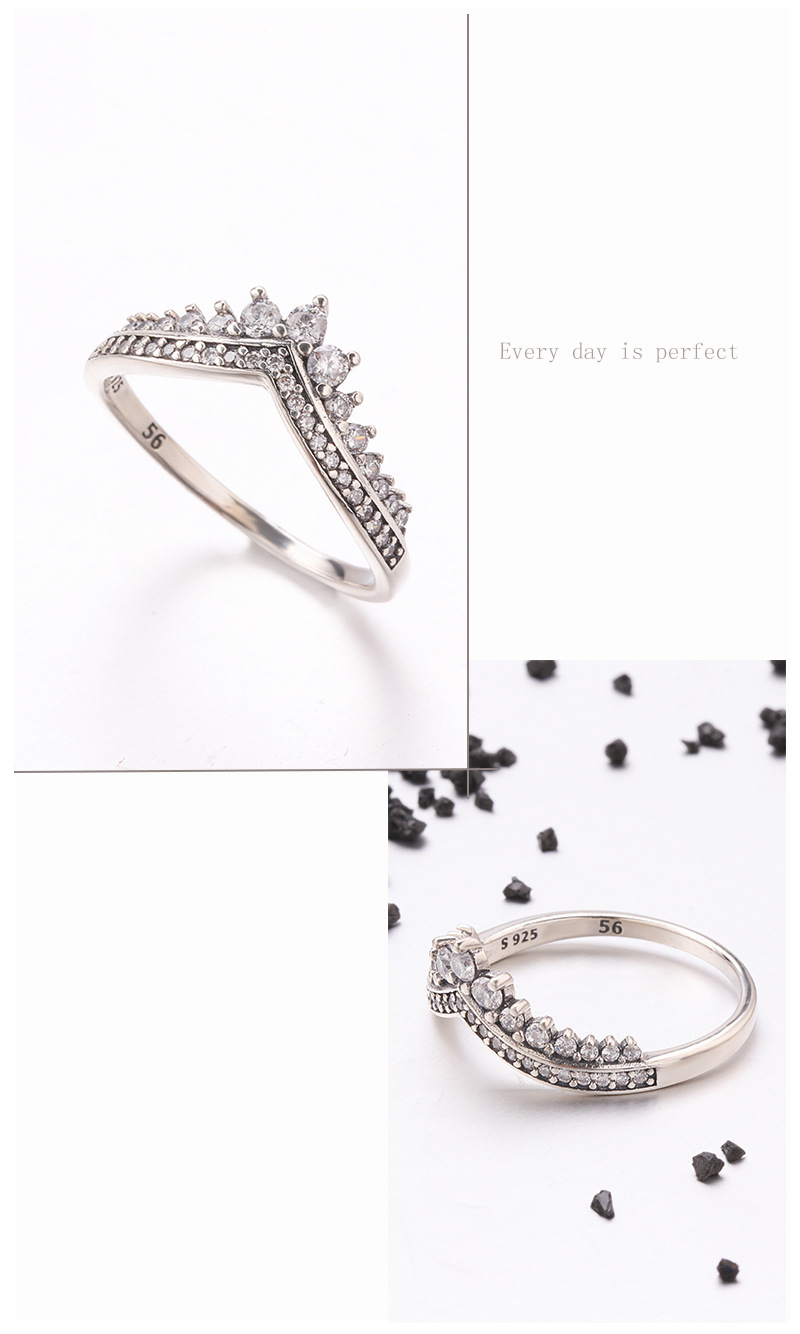 Title 5, S925 Crown Ring for women, elegant and sparklin...