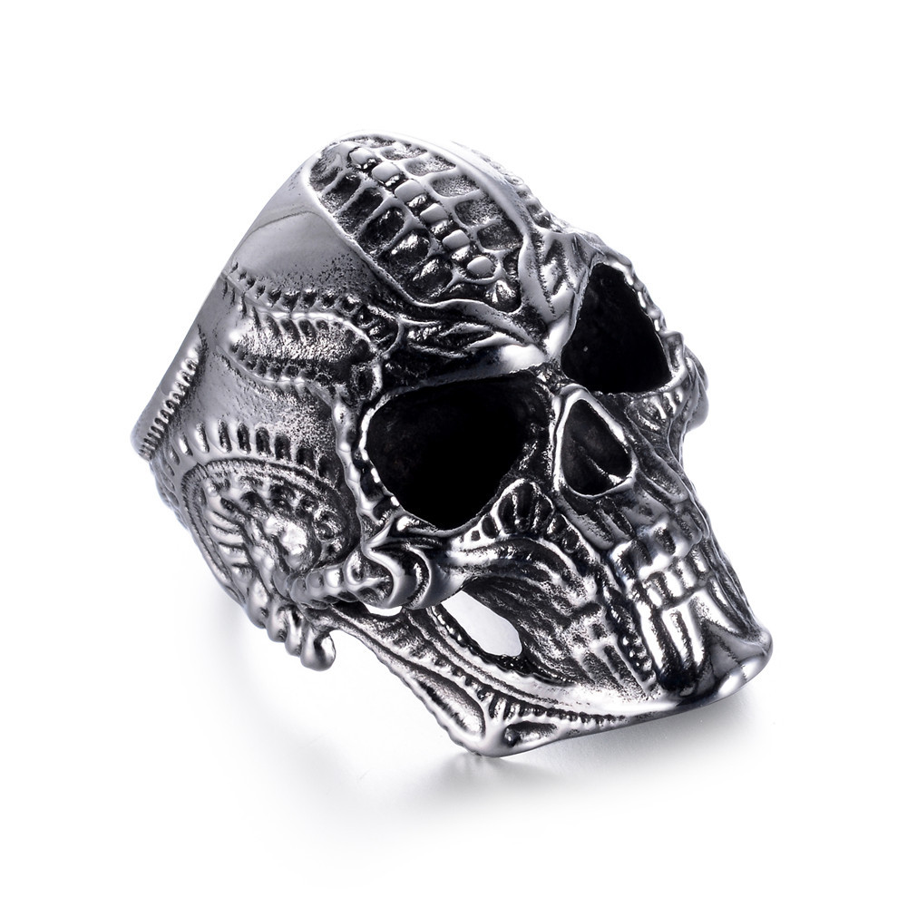 Title 2, Skull punk ring heren hiphop, een unieke ring v...