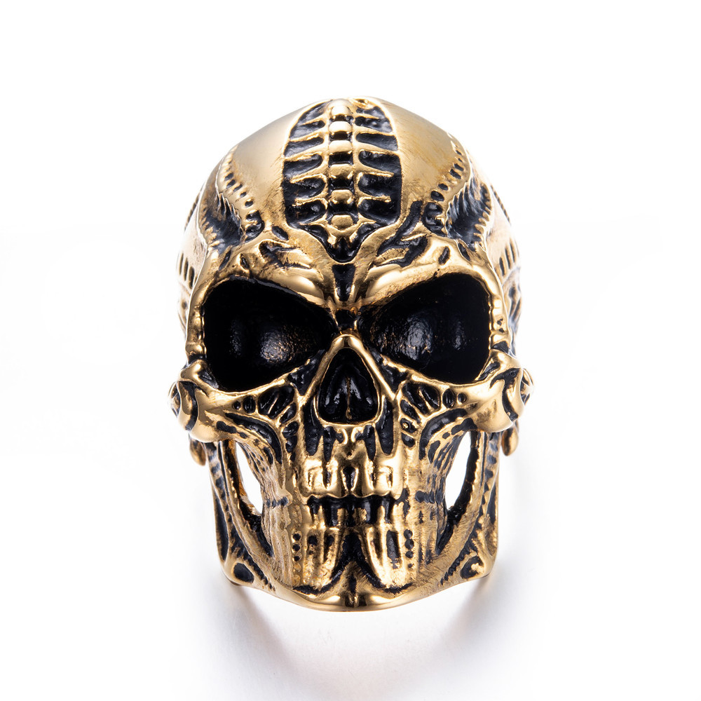 Title 5, Skull punk ring heren hiphop, een unieke ring v...