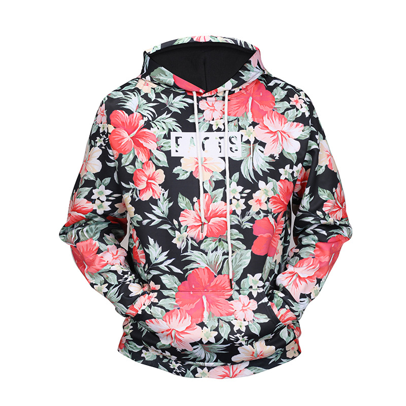 Title 1, Printed fashion floral warm couple hoodie