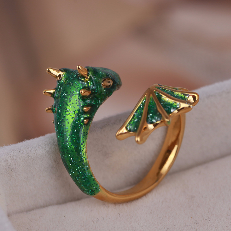 Title 11, Black Knight Dragon Triceratops Ring. A bold st...