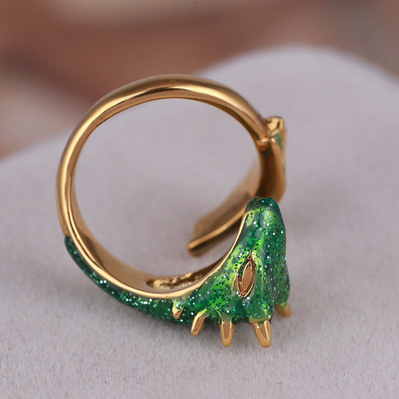 Title 12, Black Knight Dragon Triceratops Ring. A bold st...