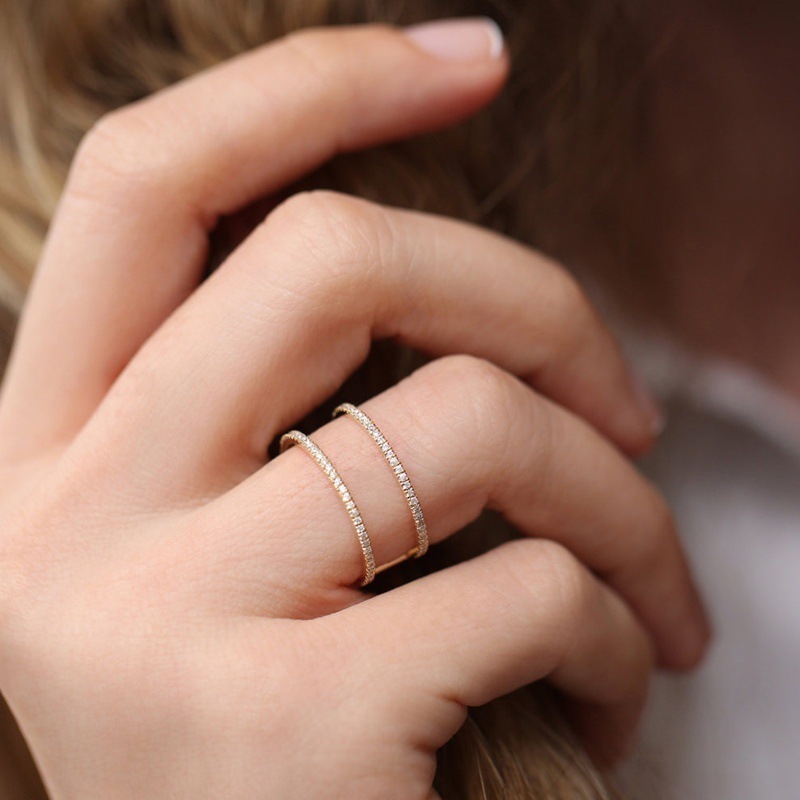 Title 3, Anillo de boda de circonita elegante Joyería pa...