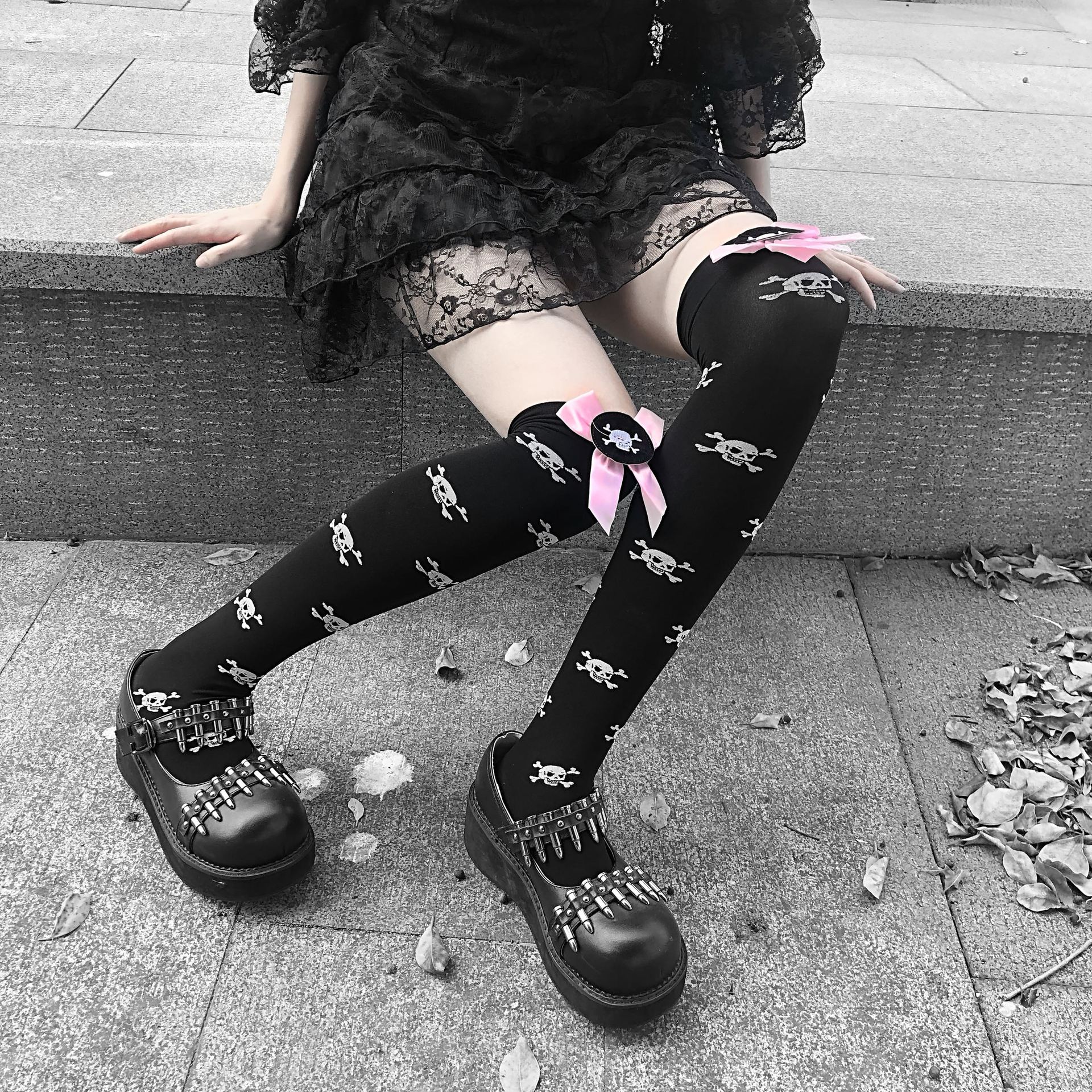 Title 1, Stockings Children Lolita Bowknot Harajuku Blac...