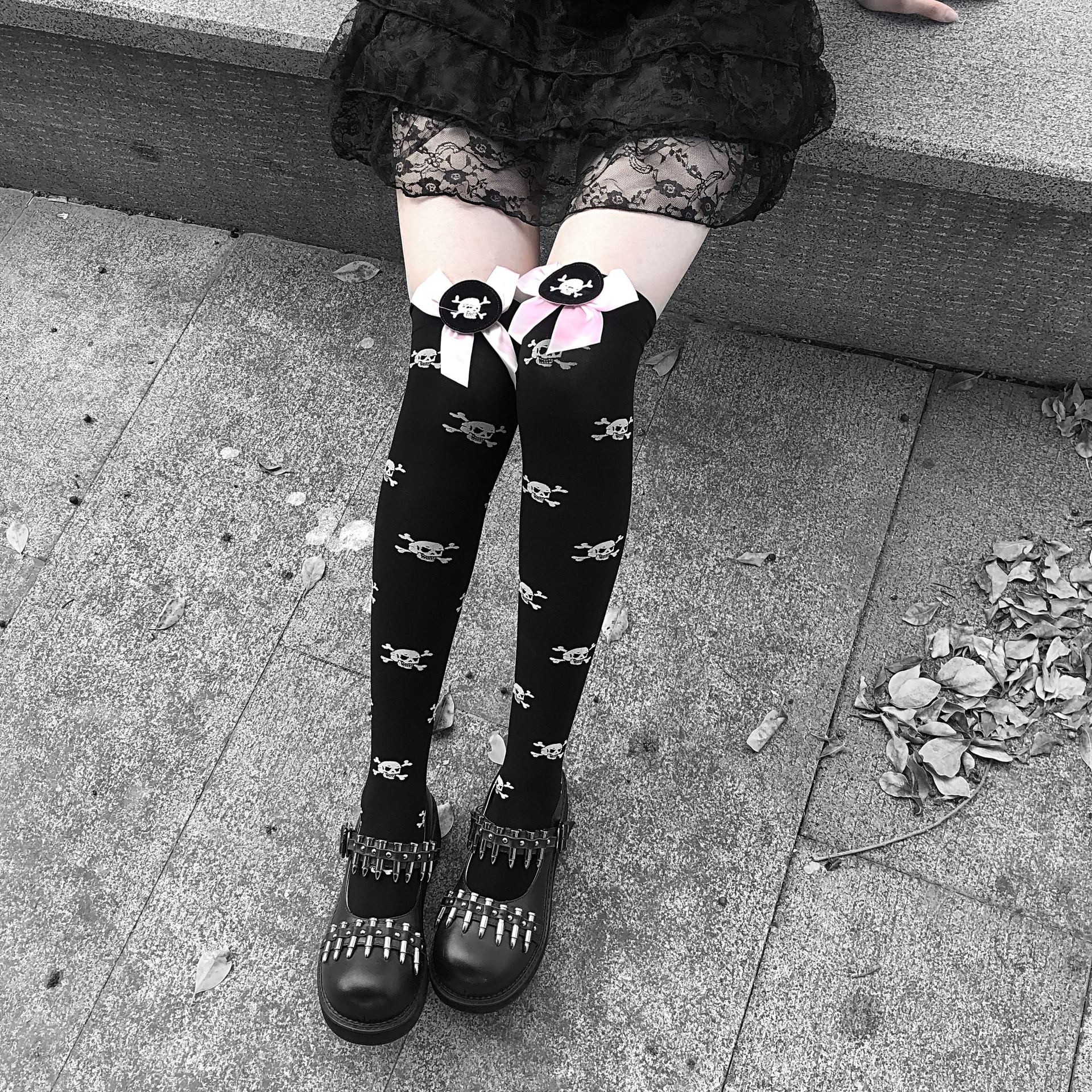 Title 2, Stockings Children Lolita Bowknot Harajuku Blac...