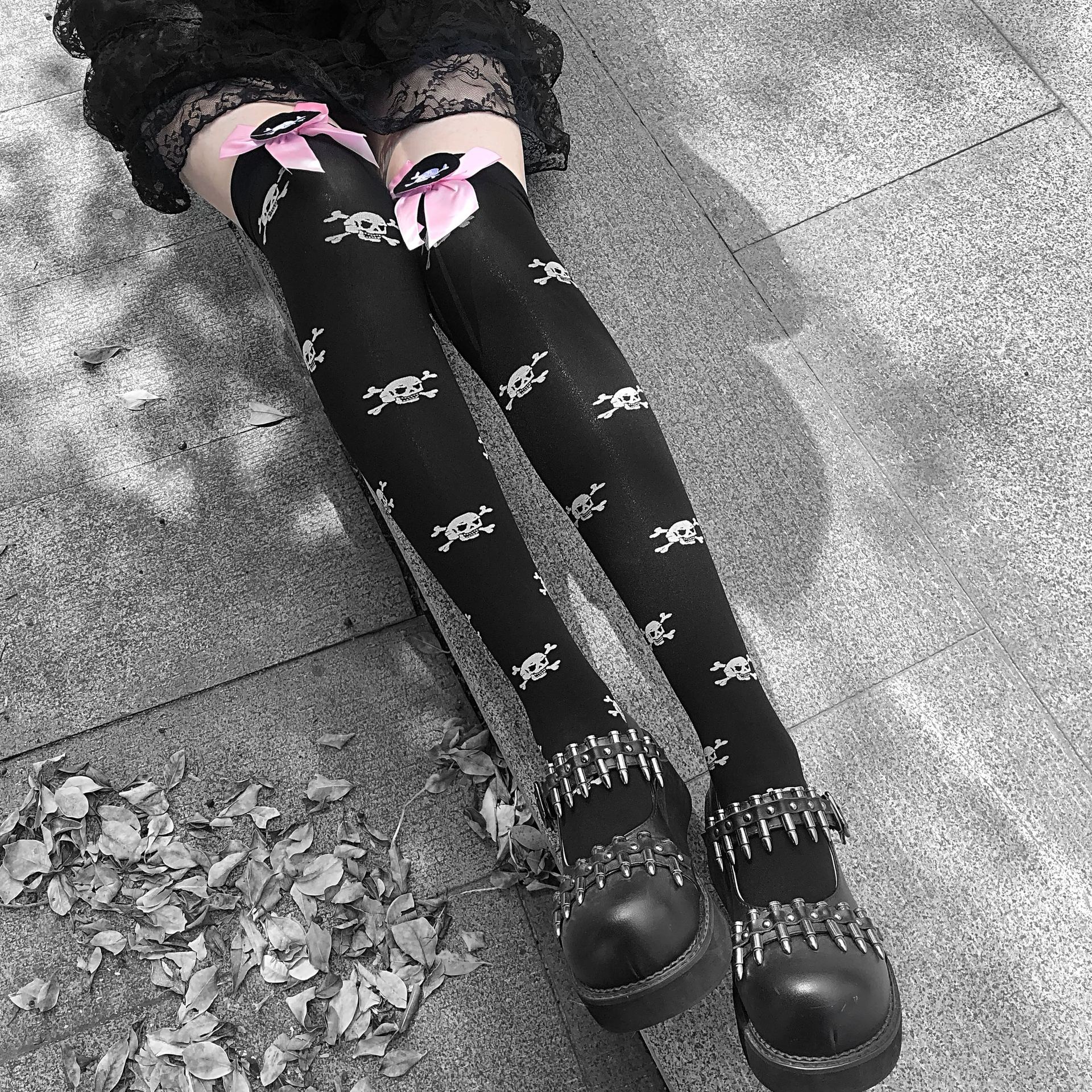 Title 4, Stockings Children Lolita Bowknot Harajuku Blac...