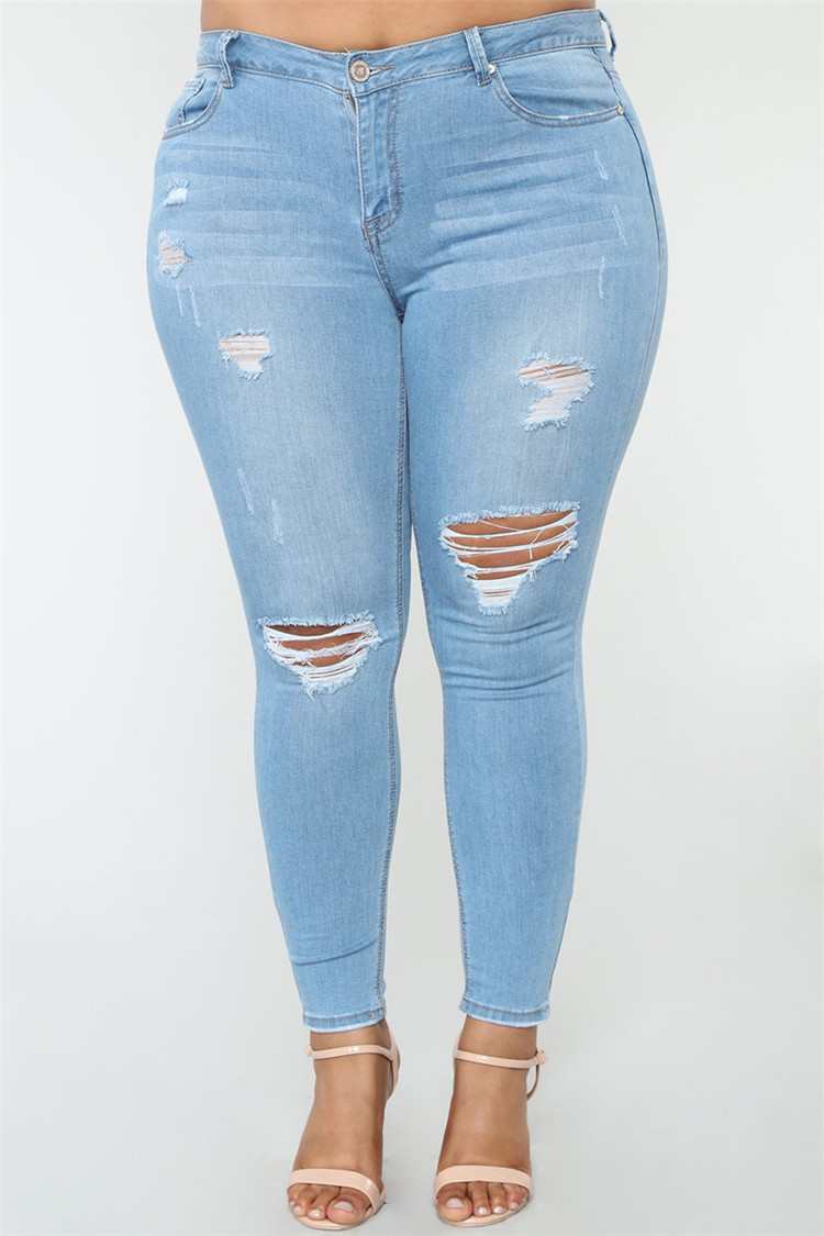 Title 3, Hoog-elastische slim jeans voor dames, slankmak...