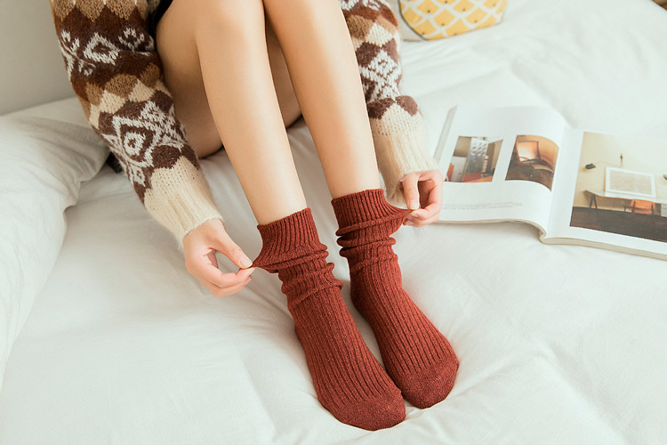 Title 10, Damen-Wintersocken aus japanischer einfarbiger ...