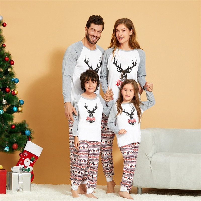 Title 2, Christmas Elk Printed Parent Child Long Sleeve ...