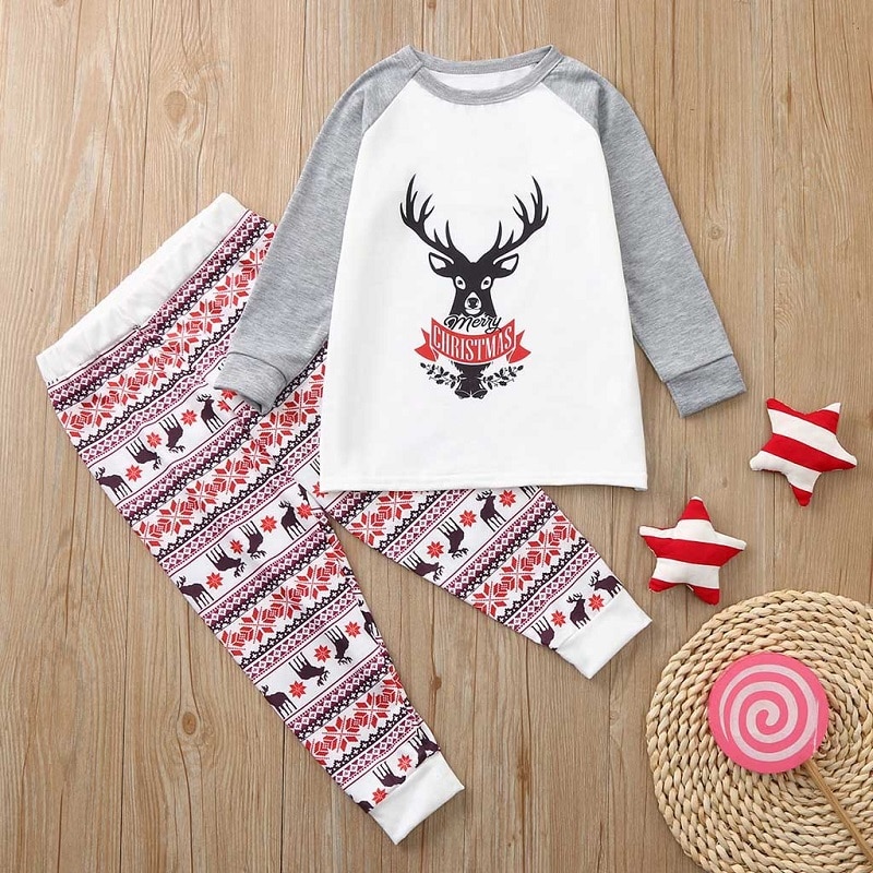 Title 12, Christmas Elk Printed Parent Child Long Sleeve ...