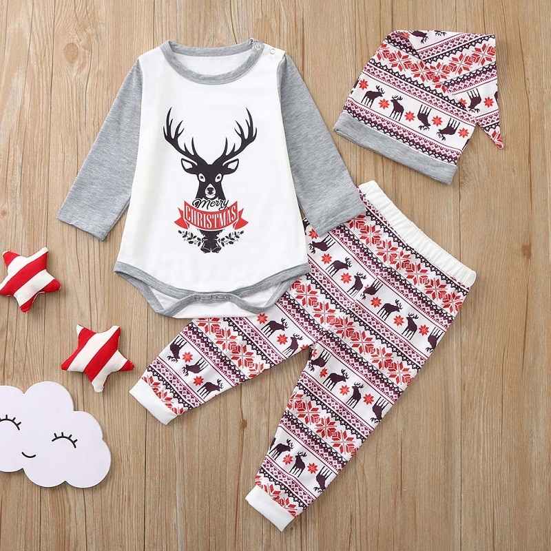 Title 15, Langarm-Pyjama-Set mit Weihnachtselch-Motiv, fü...