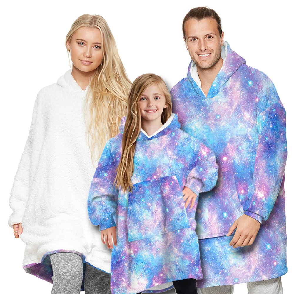 Title 13, Starry Sky Digital Printed Mink Fleece Hooded S...