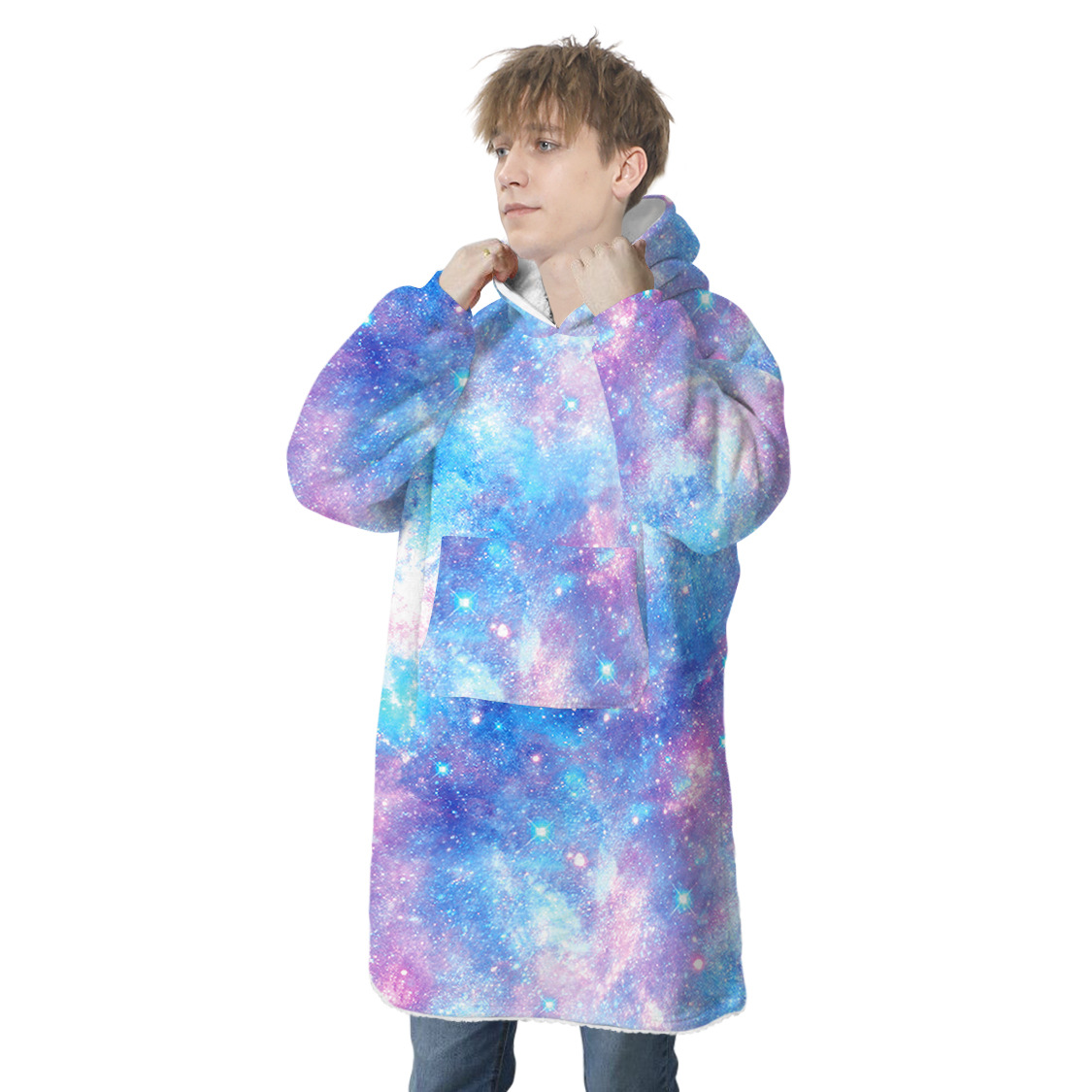 Title 14, Starry Sky Digital Printed Mink Fleece Hooded S...