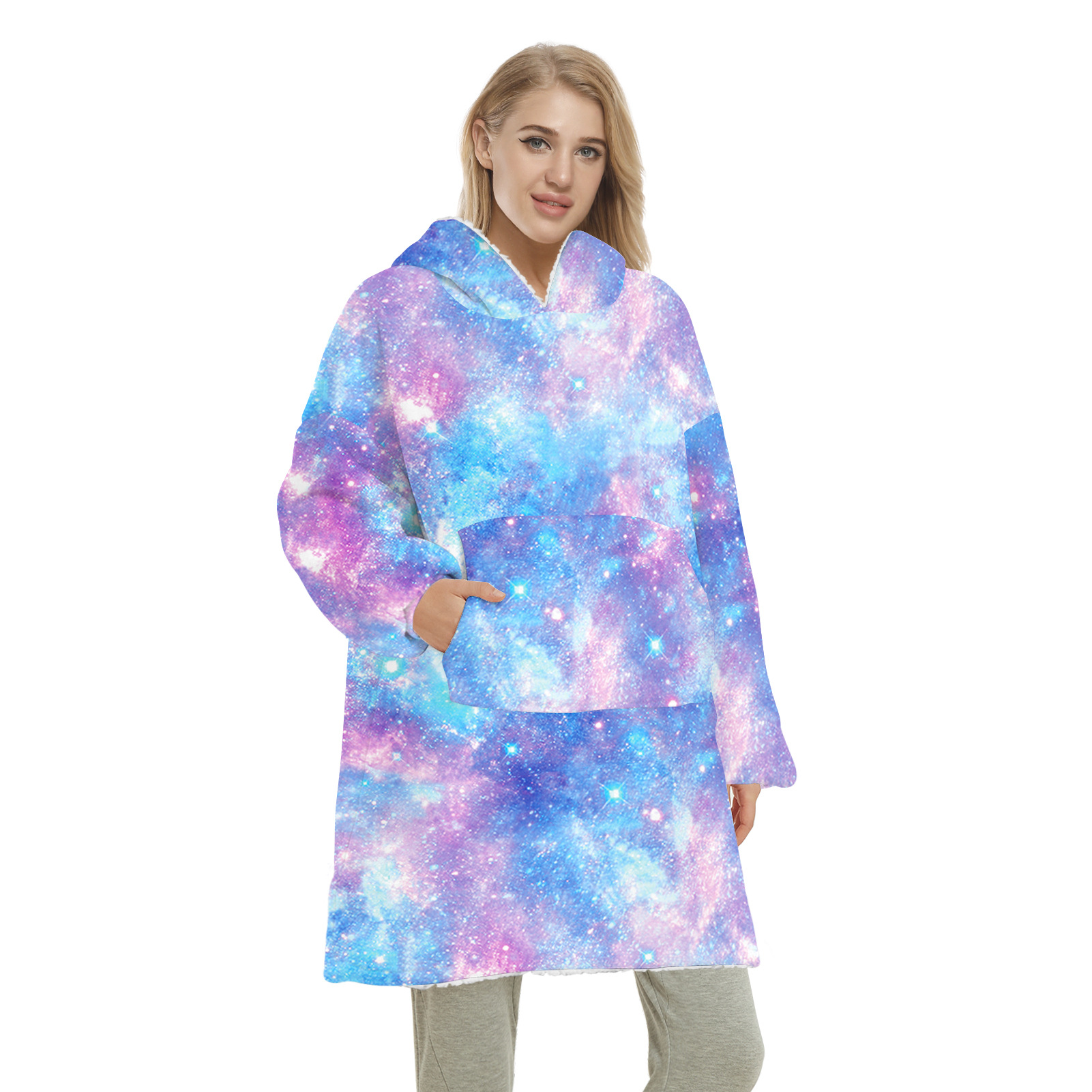 Title 17, Starry Sky Digital Printed Mink Fleece Hooded S...