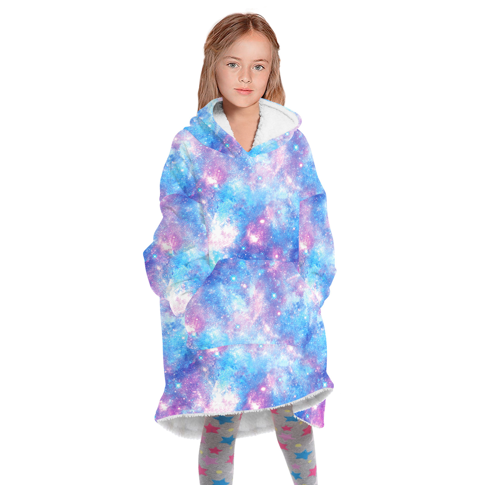 Title 20, Starry Sky Digital Printed Mink Fleece Hooded S...