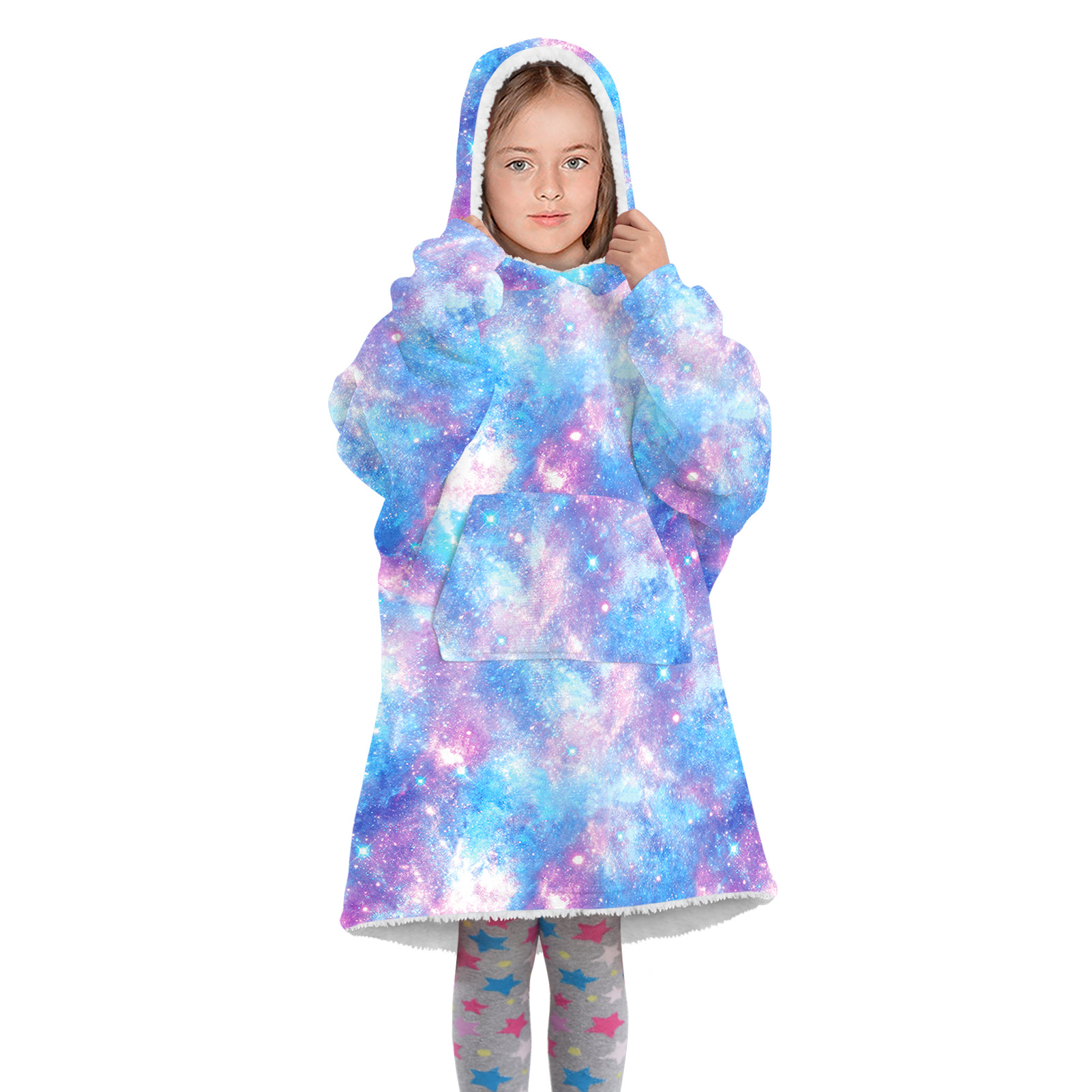 Title 21, Starry Sky Digital Printed Mink Fleece Hooded S...