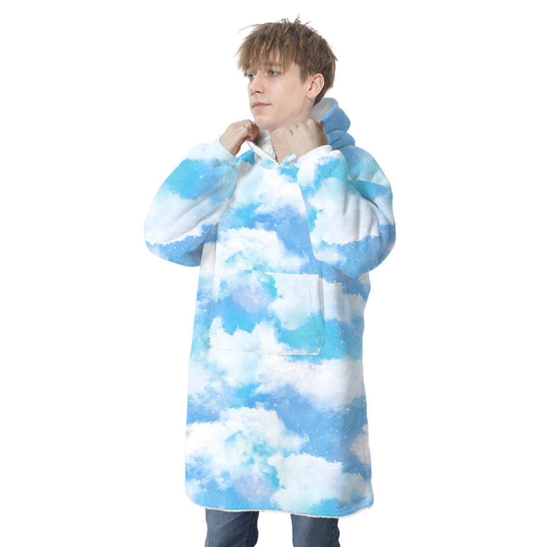 Title 44, Starry Sky Digital Printed Mink Fleece Hooded S...