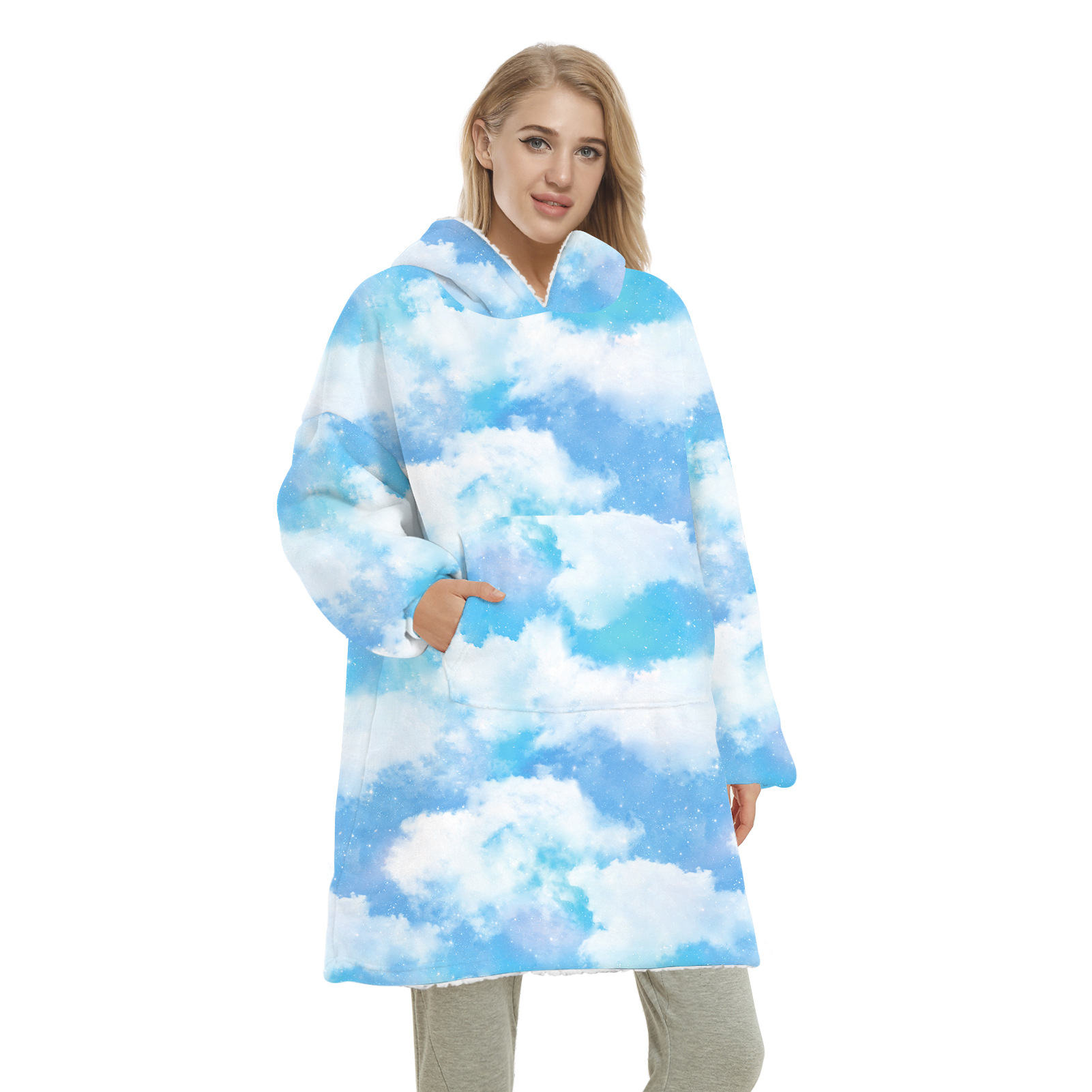 Title 46, Starry Sky Digital Printed Mink Fleece Hooded S...