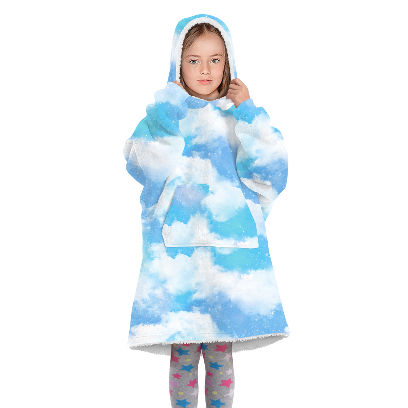 Title 50, Starry Sky Digital Printed Mink Fleece Hooded S...