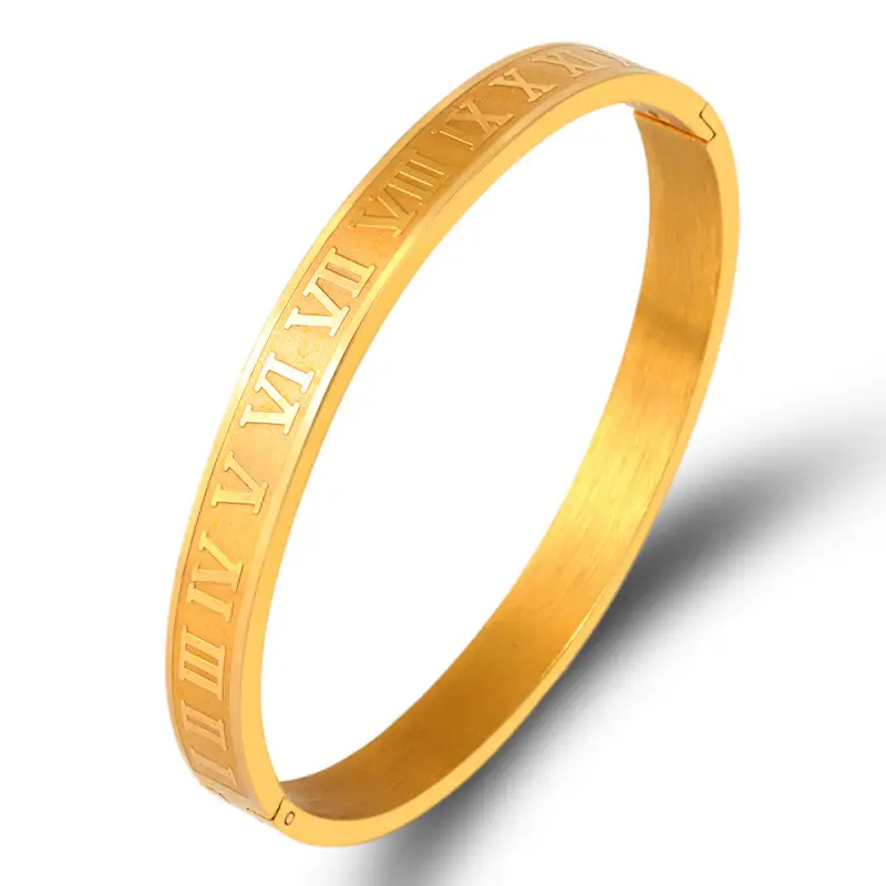 Roman Numeral Stainless Steel Lettering Bracelet Buckle