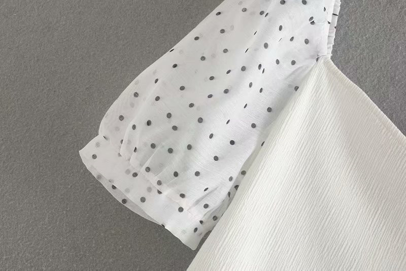 Title 9, All-match Polka Dot Stitching Top Shirt Women