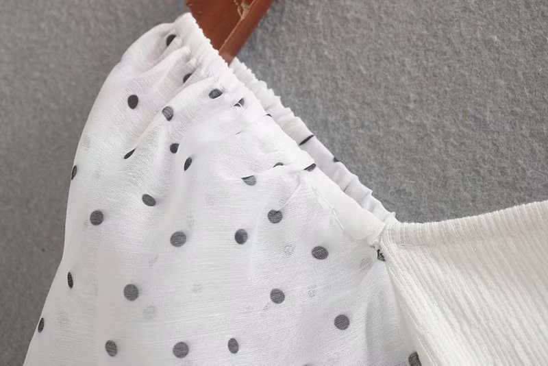 Title 10, All-match Polka Dot Stitching Top Shirt Women