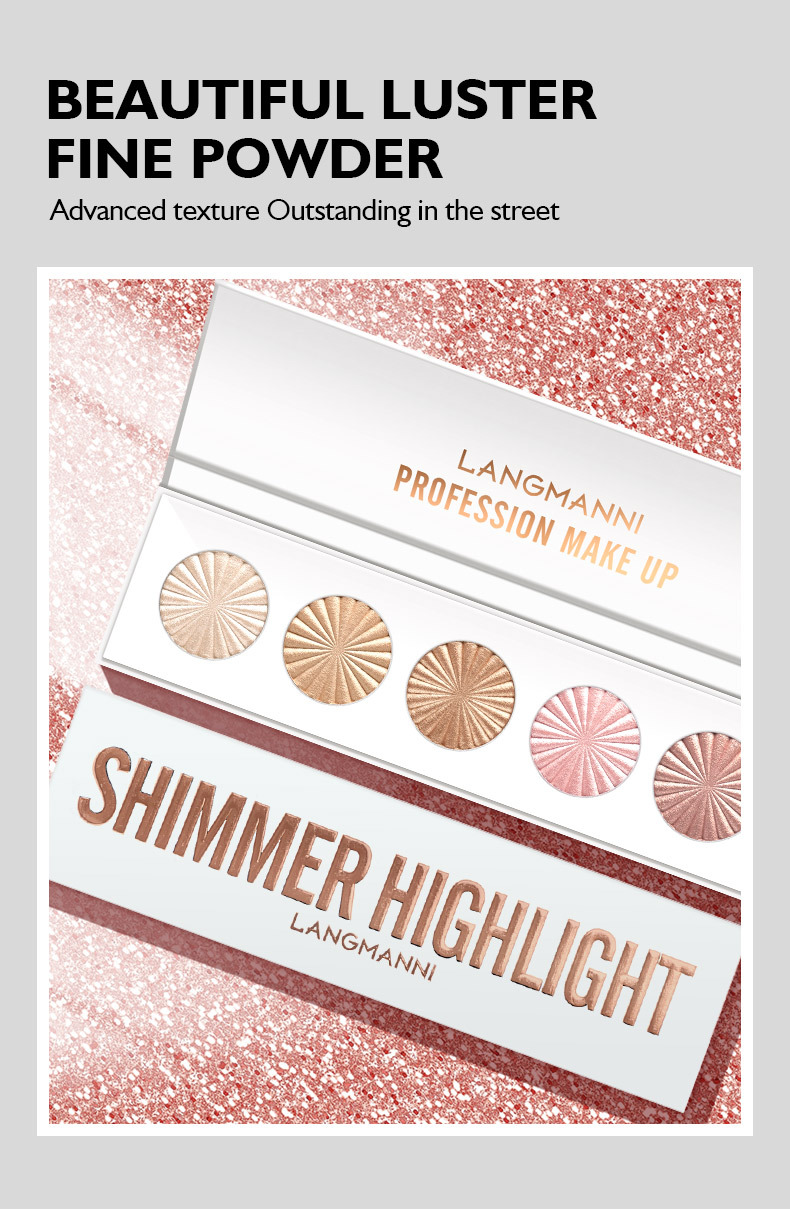 Title 9, 5-kleuren Highlight & Contouring Palette voor d...