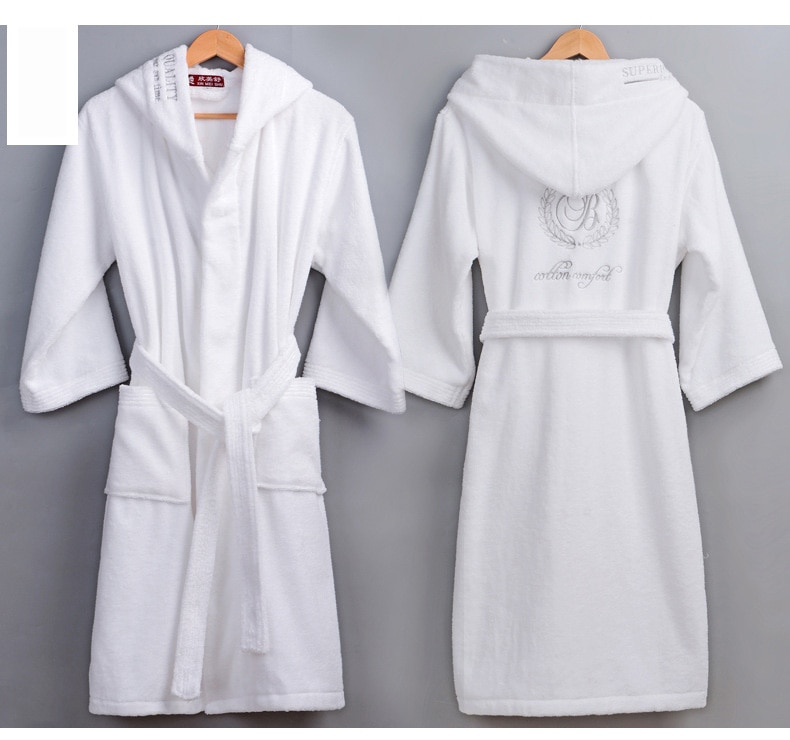 Title 7, Cotton Bathrobe Thick Towel Material With Hood