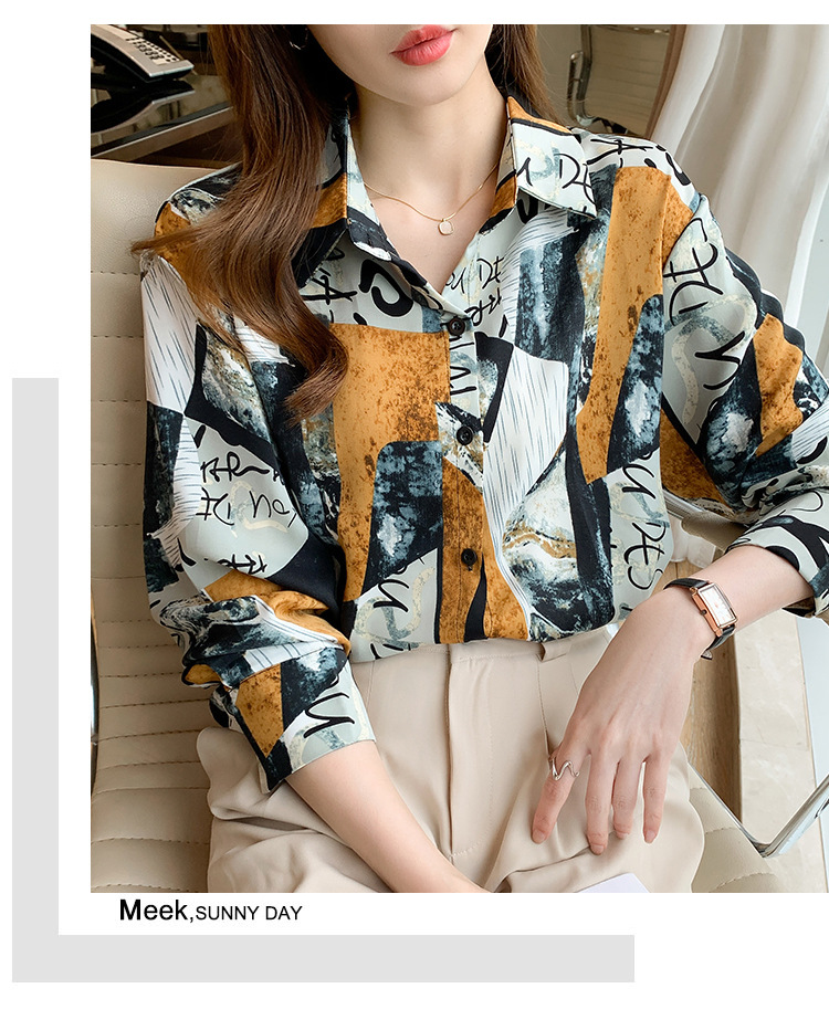 Title 1, Printed Long-sleeved Shirt Women Loose Design B...