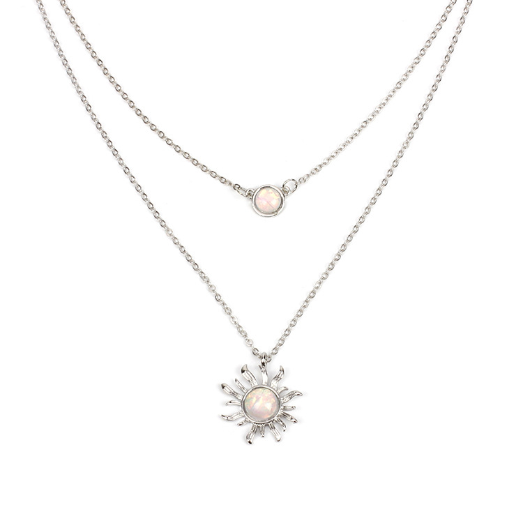 Title 2, Multi-layered Sun Flower Necklace Female Fashio...