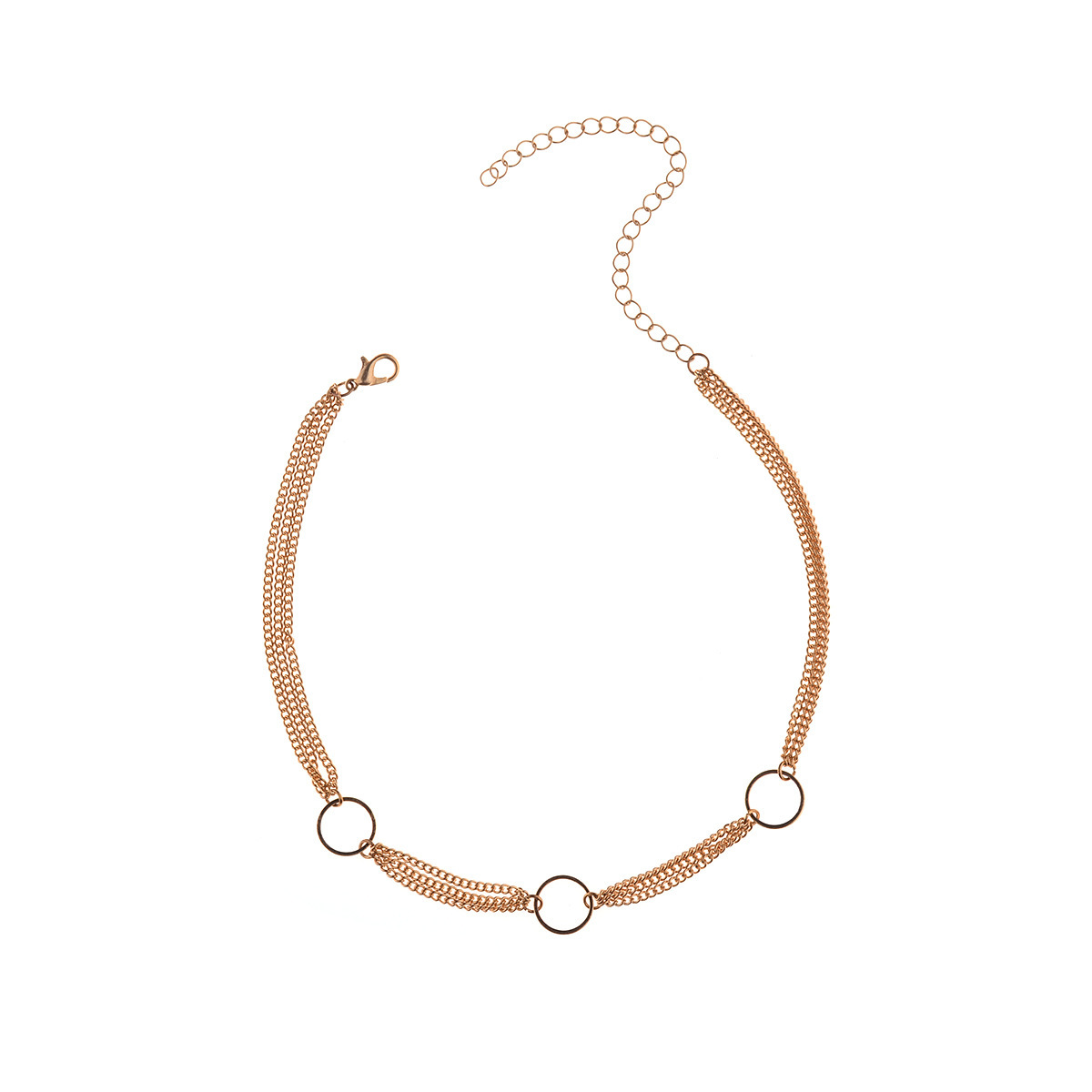 Title 5, Geometric copper ring multi-layer clavicle neck...