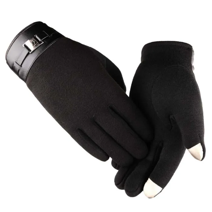 Men’s Touchscreen Winter Gloves, Warm Lined Business Gloves for Driving, Commuting and Texting (Black, Brown, Gray) - detail photo 1