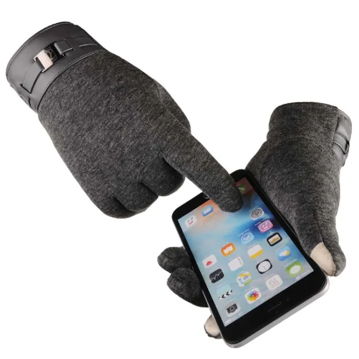 Men’s Touchscreen Winter Gloves, Warm Lined Business Gloves for Driving, Commuting and Texting (Black, Brown, Gray) - detail photo 2