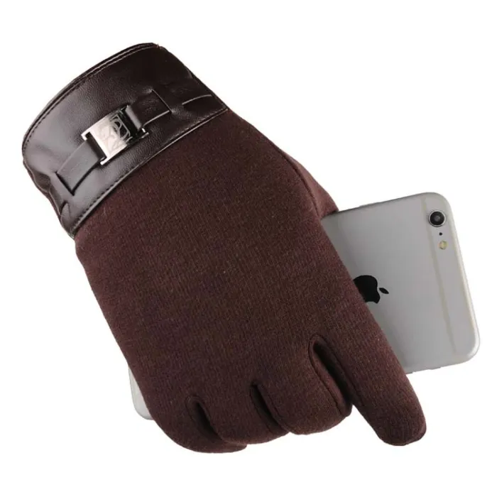 Men’s Touchscreen Winter Gloves, Warm Lined Business Gloves for Driving, Commuting and Texting (Black, Brown, Gray) - detail photo 3