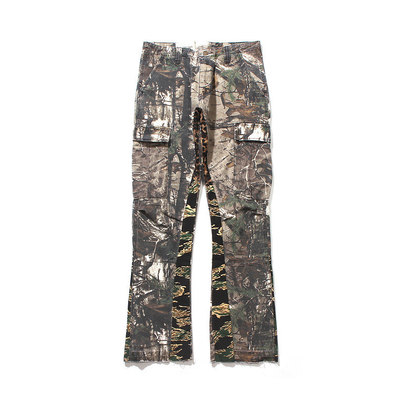 Title 3, Heren Leaf Camouflage Stitching Flared Overalls...