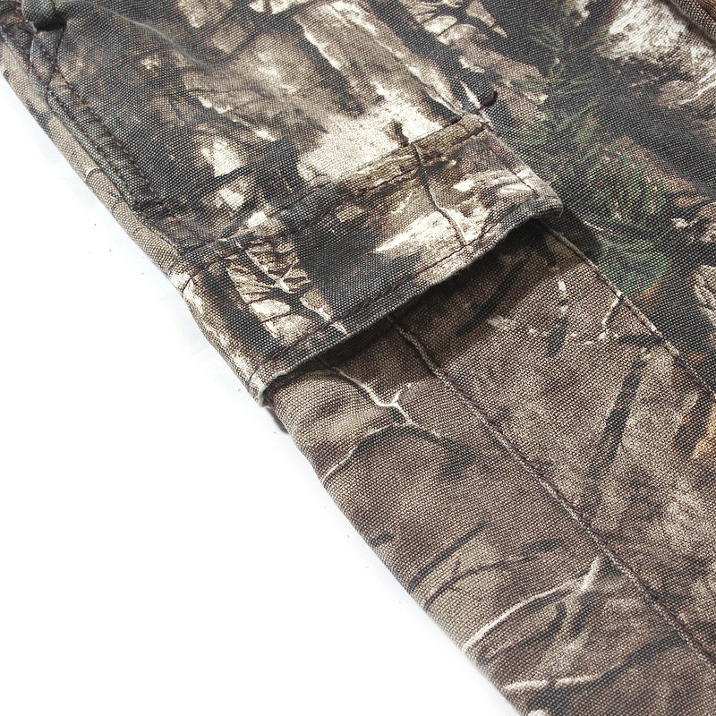 Title 6, Heren Leaf Camouflage Stitching Flared Overalls...