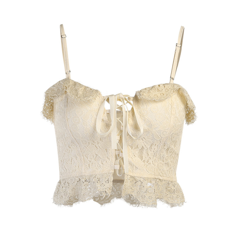 Title 16, Lace Ruffled Chest Strap Sling Vest