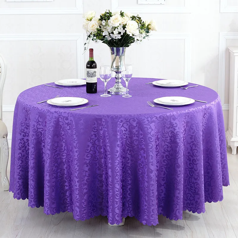 Hotel Restaurant Meal Cloth Custom Round Table Tablecloth - Purple