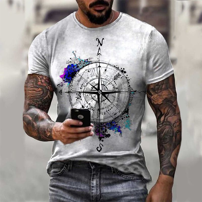 European And American New Men's Round Neck Slim Fashion T-shirt - 5